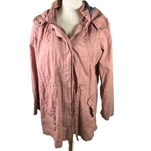 Day to Day Blu‎ Pepper Pink Cotton Hooded Anorak Utility Jacket Coat Women's